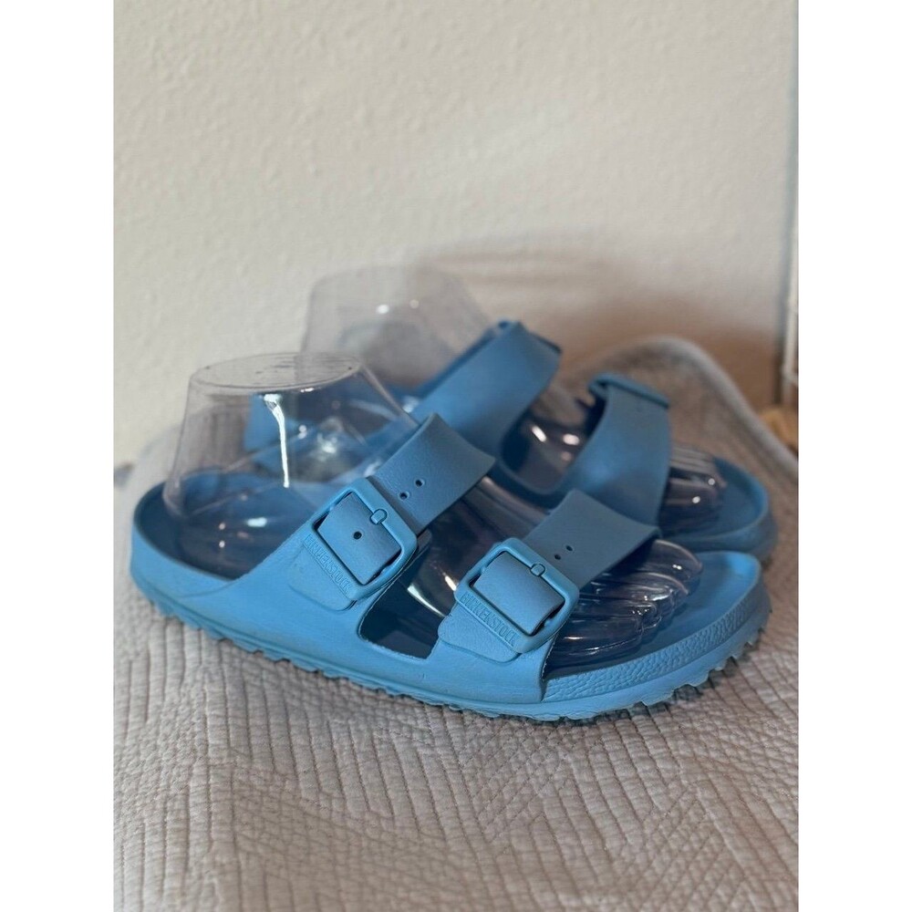 Birkenstock Arizona EVA Slide Sandals in Light Blue Size 38